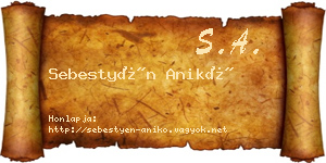 Sebestyén Anikó névjegykártya